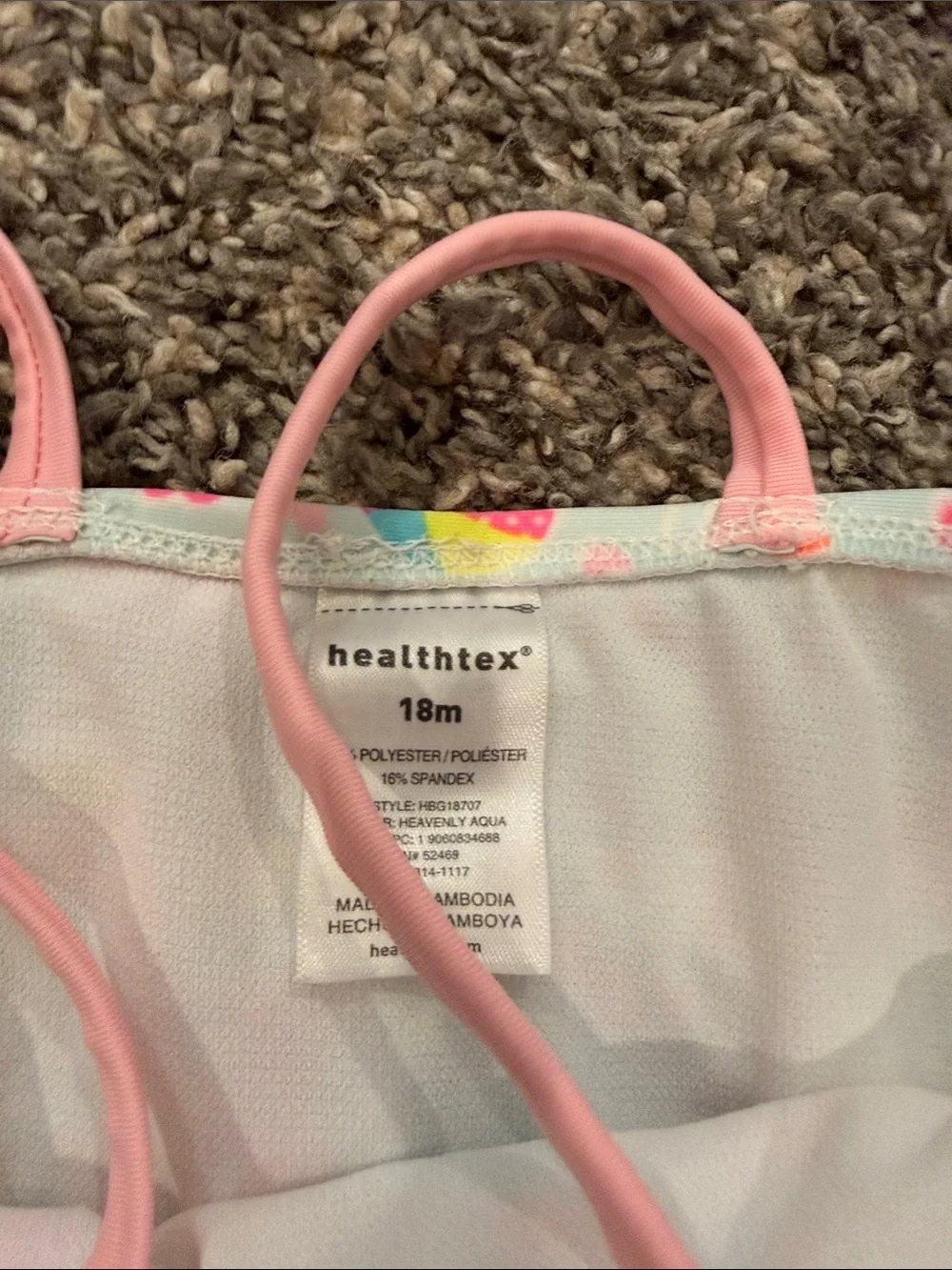 Floatimini Pink Rash Guard with Teal Zipper Tab and Gold Dots - Picture 3 of 4